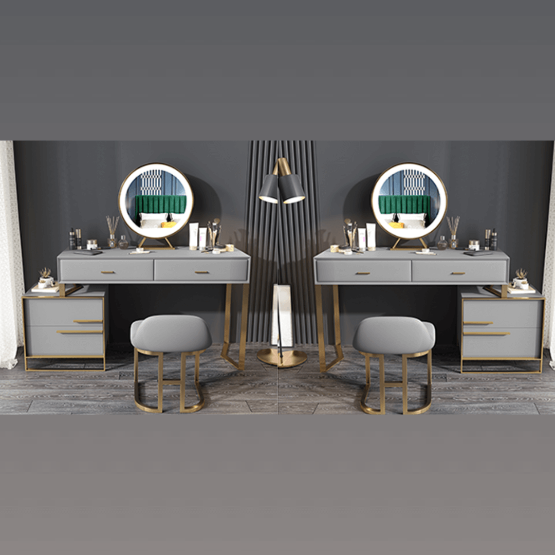 Extendable Vanities Nordic Extendable Makeup Vanity Table with Mirror – CharmyDecor
