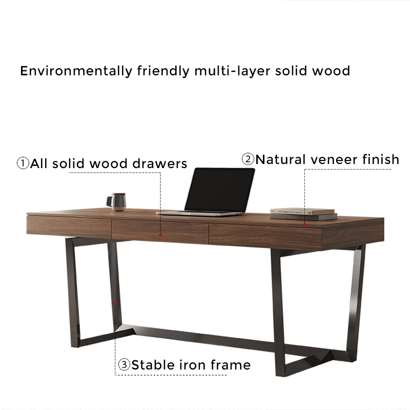 Stylish Solid Wood Computer Desk for Home Office – CharmyDecor