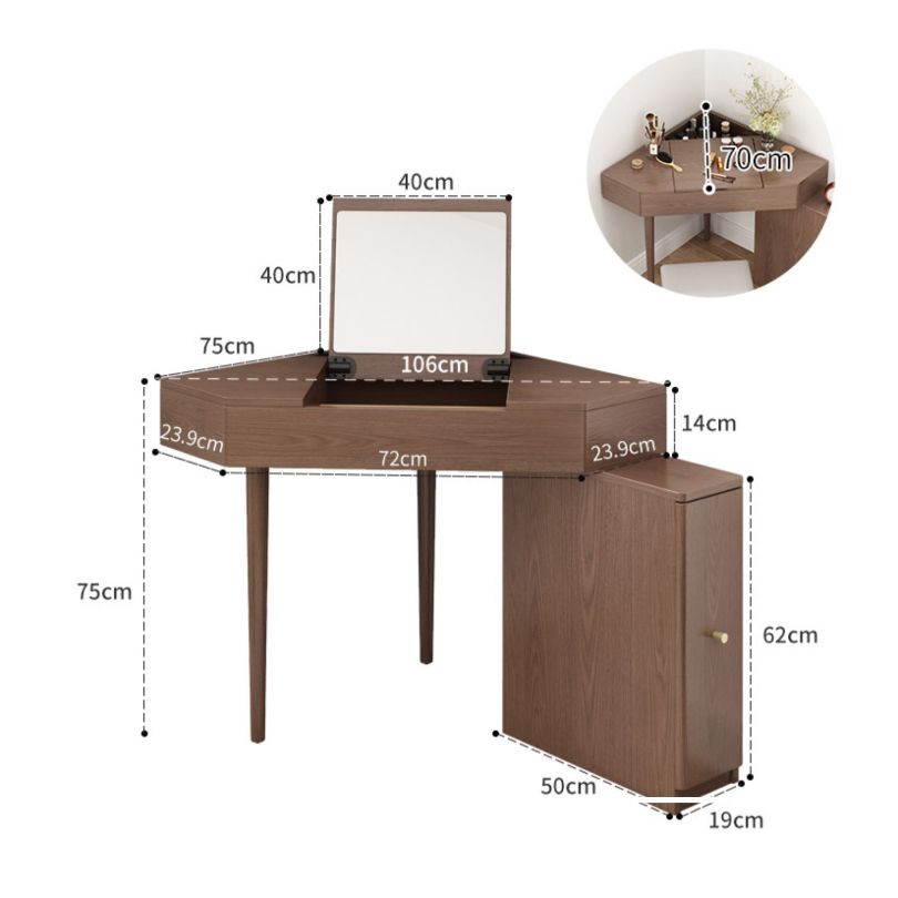 Versatile Wooden Corner Dressing Table with Ample Storage CharmyDecor Versatile Wooden Corner Dressing Table with Ample Storage CharmyDecor