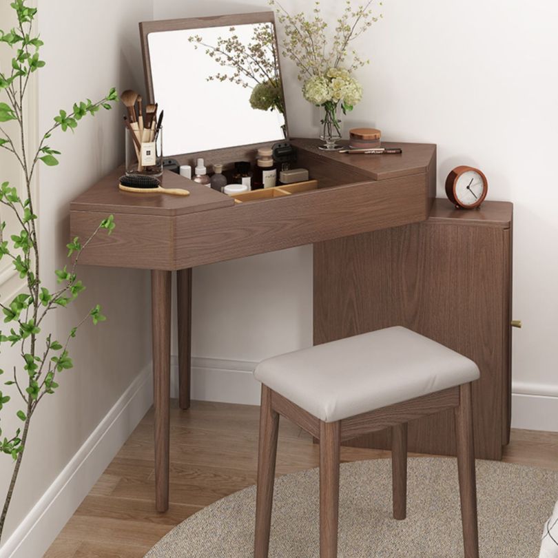 Dressing Rack Table Versatile Wooden Corner Dressing Table with Ample Storage – CharmyDecor