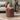 Retro Upholstered Brown Leather Accent Stools