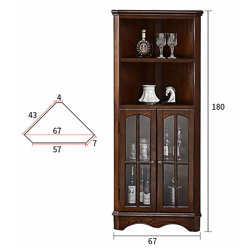 Triangle Cuboard Solid Wood Triangle Corner Cabinet with 3 Shelves – CharmyDecor