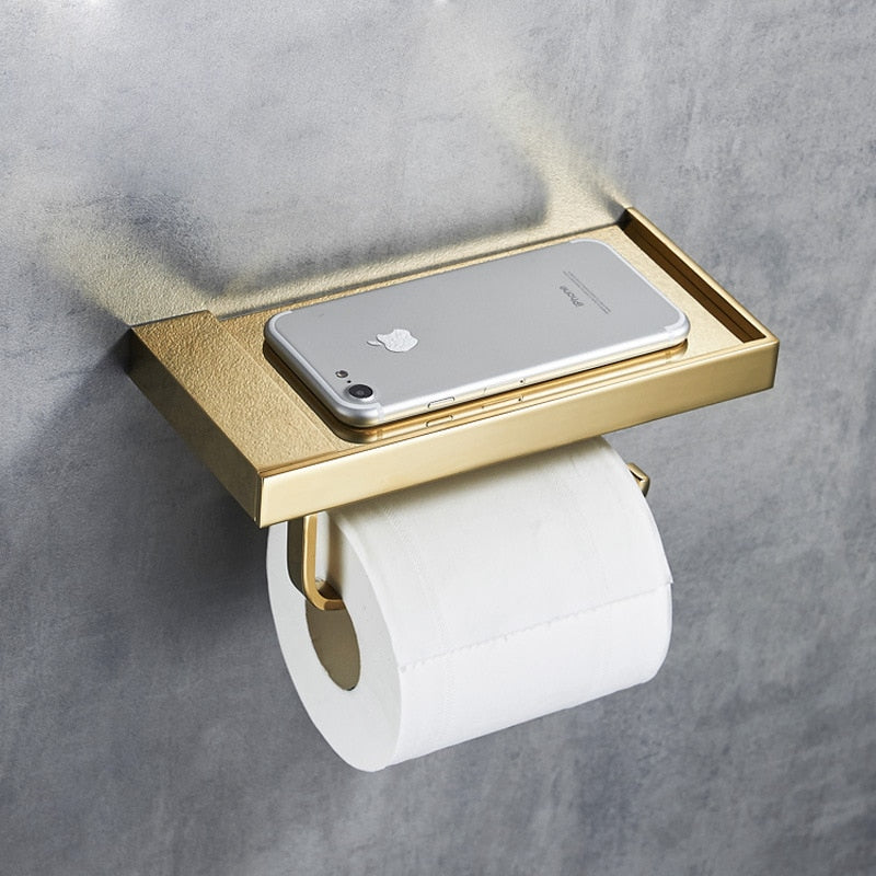 Toilet Tissue Paper Holder with Shelf Box- CharmyDecor