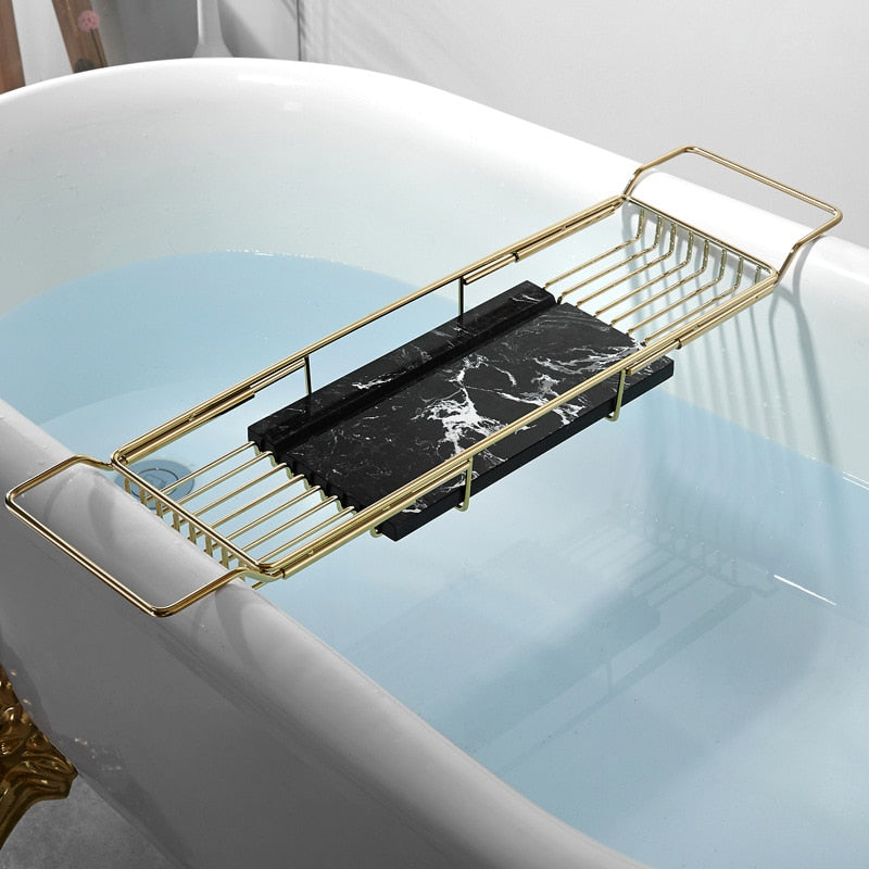 Home Intuition Stainless Steel Expandable Shower Bathtub Tray over The Clawfoot  Tub Bath Caddy 