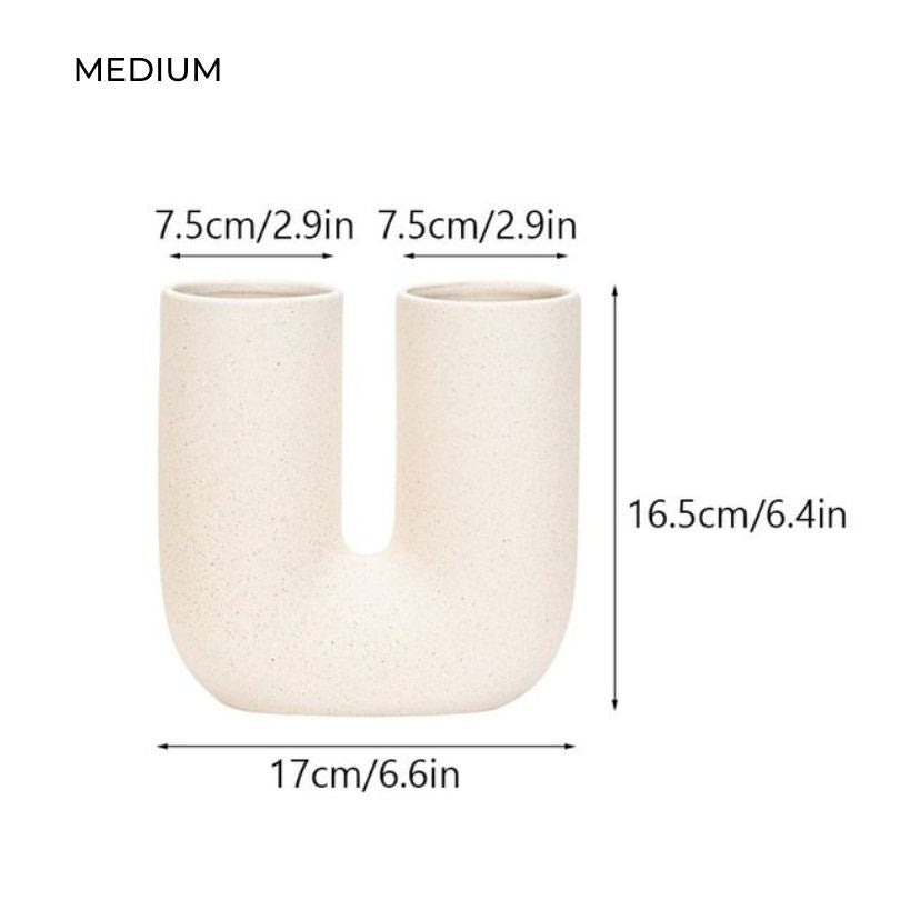 Elegant U Shaped Ceramic Vase