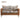 light brown leather and floral print sofa