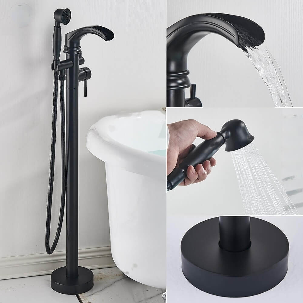 Dual Function Waterfall Floor Mounted Faucet – CharmyDecor