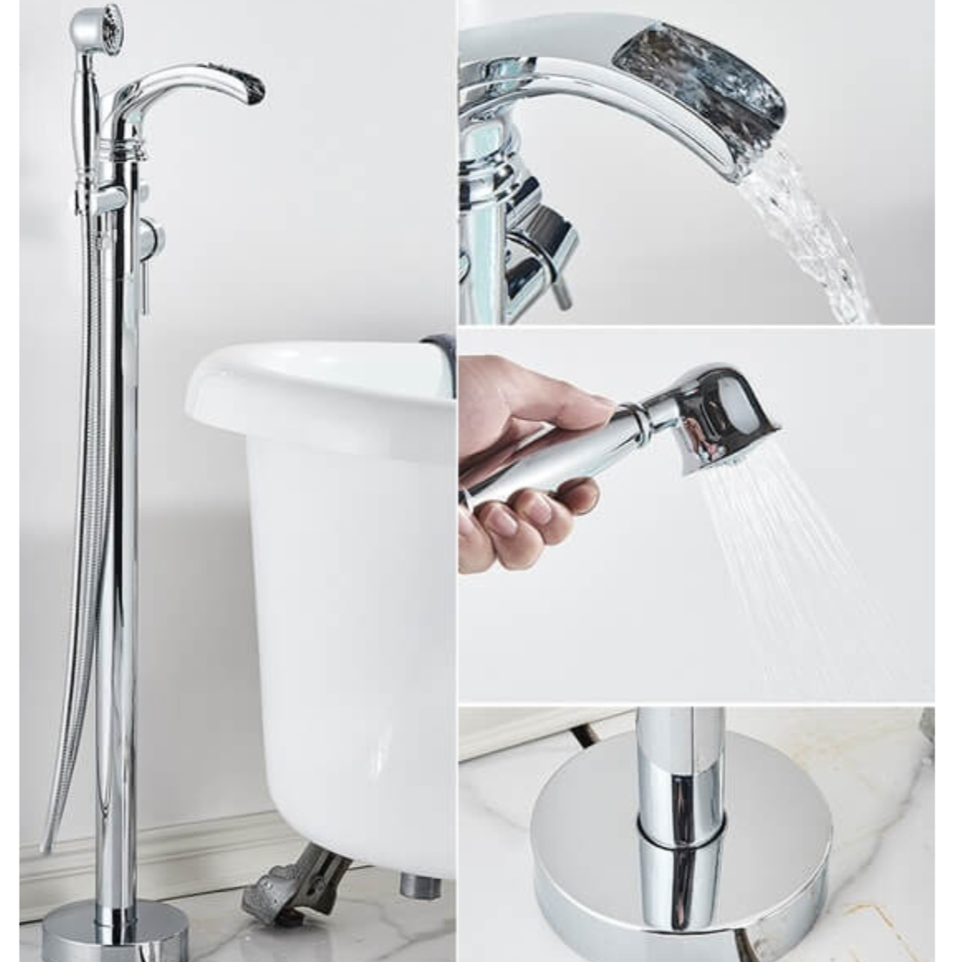 Dual Function Waterfall Floor Mounted Faucet – CharmyDecor
