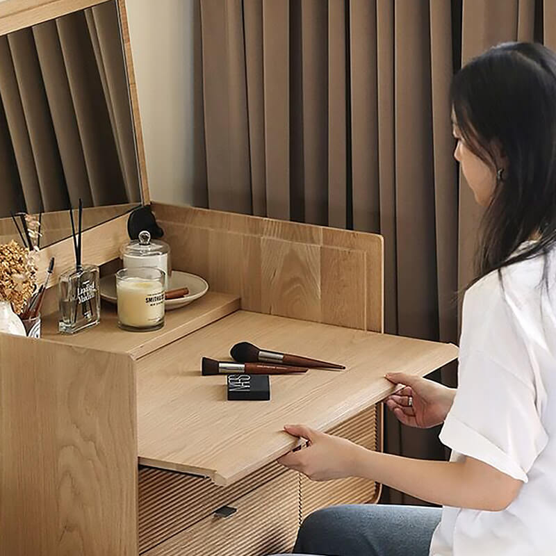 Elegant White Oak Dressing Table for Modern Spaces CharmyDecor Elegant White Oak Dressing Table for Modern Spaces CharmyDecor