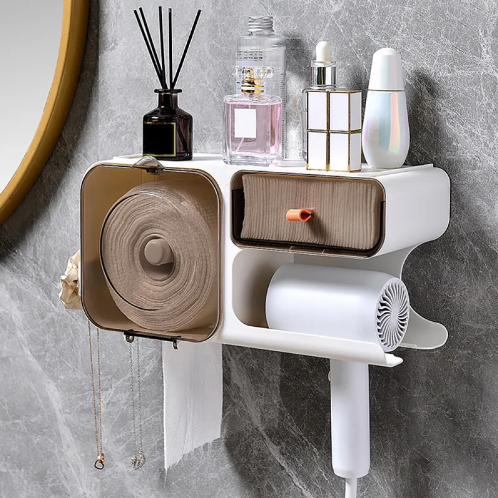 Toilet Tissue Paper Holder with Shelf Box- CharmyDecor
