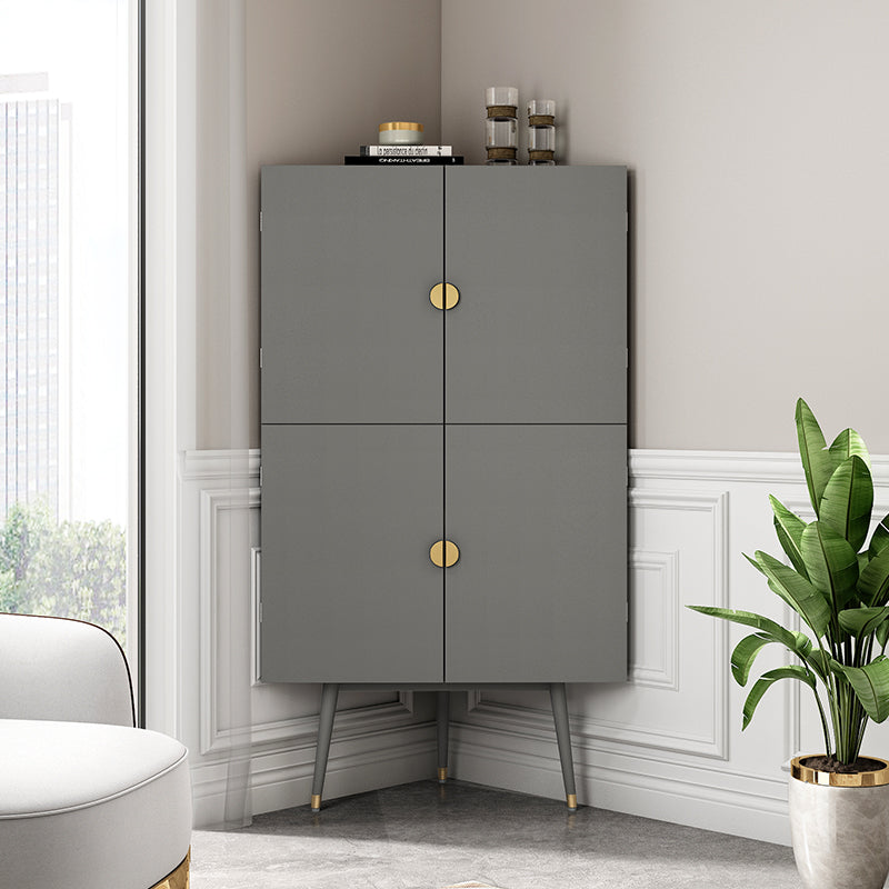 Intresting Looking Rounded Triangular Cupboard Modern Minimalist Triangle Cabinet with 4 Doors – CharmyDecor