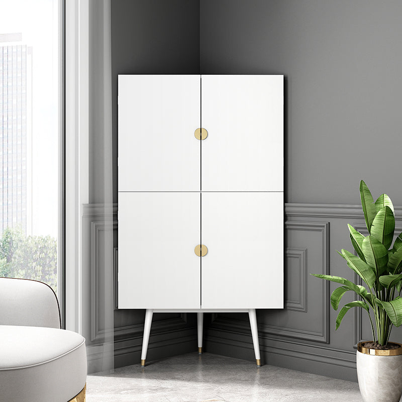 Intresting Looking Rounded Triangular Cupboard Modern Minimalist Triangle Cabinet with 4 Doors – CharmyDecor