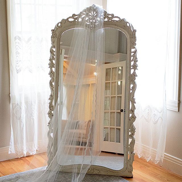 High-End French Retro Carved Wood Full Length Mirror – CharmyDecor