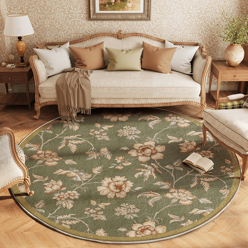 Area Rug Decor Stylish Modern Round Floral Indoor Area Rug | Home Decor – CharmyDecor