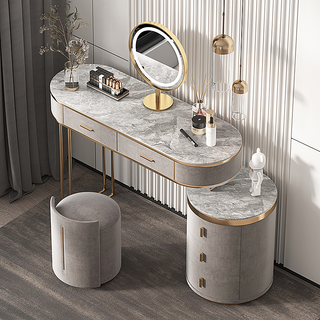 Modern Gray Marble Makeup Vanity - CharmyDecor - CharmyDecor